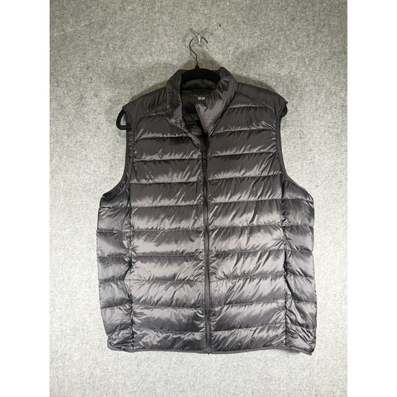 Uniqlo Ultra Light Down Puffer Vest Women XL Black Water Repellent Full Zip - Picture 2 of 8